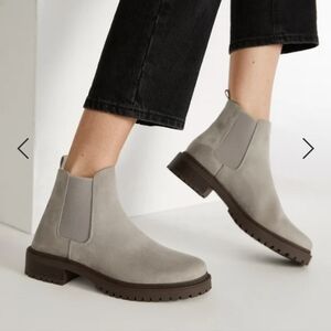 JustFab Gray Chelsea Boots